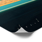 抽象芸術の風景とサンセットブルーのオレンジシンプル色 ポスター (角)