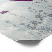 抽象芸術の風景ピンクの熱気球 ポスター (角)