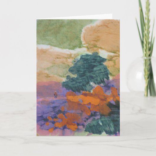 抽象芸術の風景 – 姿が木の近くに立つ カード (正面)