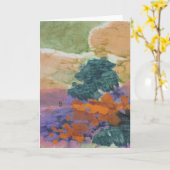 抽象芸術の風景 – 姿が木の近くに立つ カード (黄色い花)