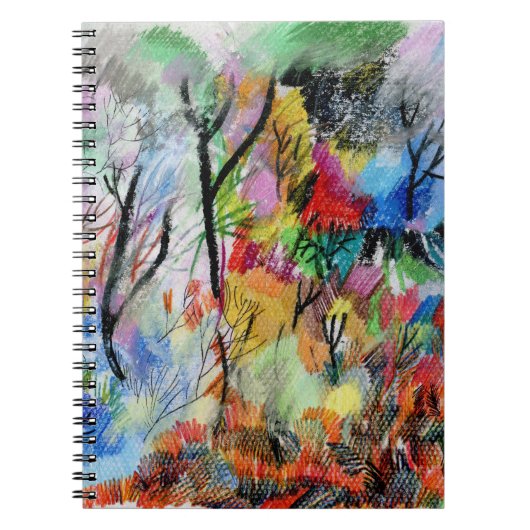 抽象芸術の風景：手書き背景 ノートブック (正面)