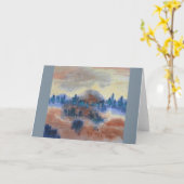 抽象芸術の風景 – 砂漠、馬、ライダー カード (黄色い花)