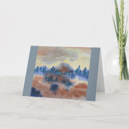 抽象芸術の風景 – 砂漠、馬、ライダー カード