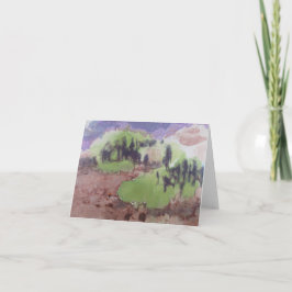 抽象芸術の風景 – 緑の丘陵地帯の姿 カード