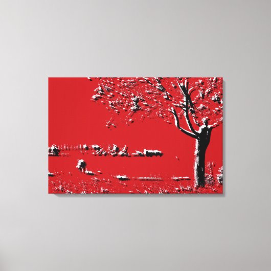 抽象芸術の風景（赤い木） – キャンバス (正面)