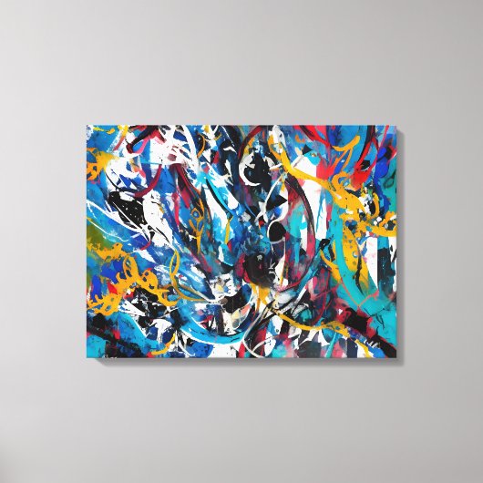 抽象芸術の飛び散絵を描る キャンバスプリント (正面)