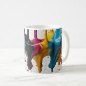 抽象芸術の飛び散絵を描る コーヒーマグカップ (正面右)