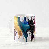 抽象芸術の飛び散絵を描る コーヒーマグカップ (正面左)