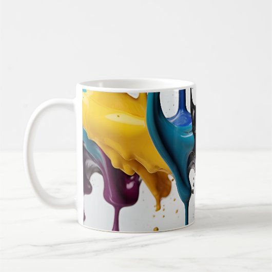 抽象芸術の飛び散絵を描る コーヒーマグカップ (左)