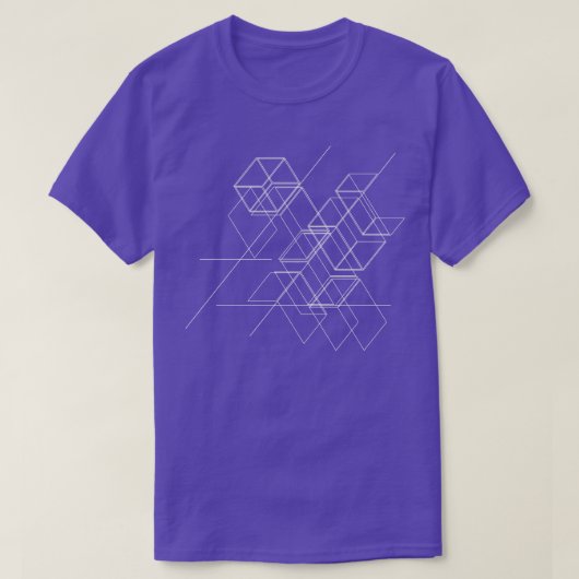 抽象芸術の飛んでいる幾何学的な箱 Tシャツ (デザイン正面)