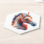 抽象芸術の馬のアートカラフルAの野生動物のツイストIm ペーパーコースター (アングル)