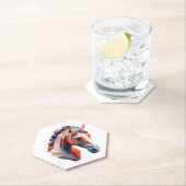 抽象芸術の馬のアートカラフルAの野生動物のツイストIm ペーパーコースター (インサイチュ)