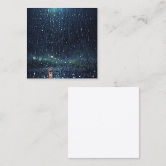 抽象芸術の魔法の雨,宇宙,星 スクエア名刺 (正面/裏面)
