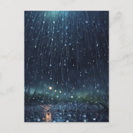 抽象芸術の魔法の雨,宇宙,星 ポストカード