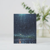 抽象芸術の魔法の雨，宇宙，星 ポストカード (スタンド正面)