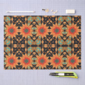 抽象芸術の鮮やかな花のデコページ 薄葉紙 (クラフト)