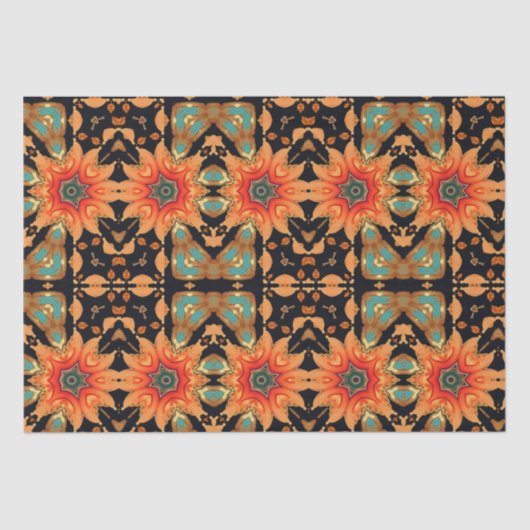 抽象芸術の鮮やかな花のデコページ 薄葉紙 (正面)