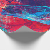 抽象芸術の鮮やかな赤と青の明るい色の背景 ラッピングペーパー (角)