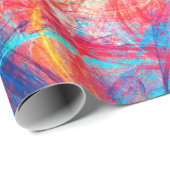 抽象芸術の鮮やかな赤と青の明るい色の背景 ラッピングペーパー (ロールコーナー)