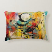 抽象芸術の鮮やか爆発的な色彩 アクセントクッション (正面)