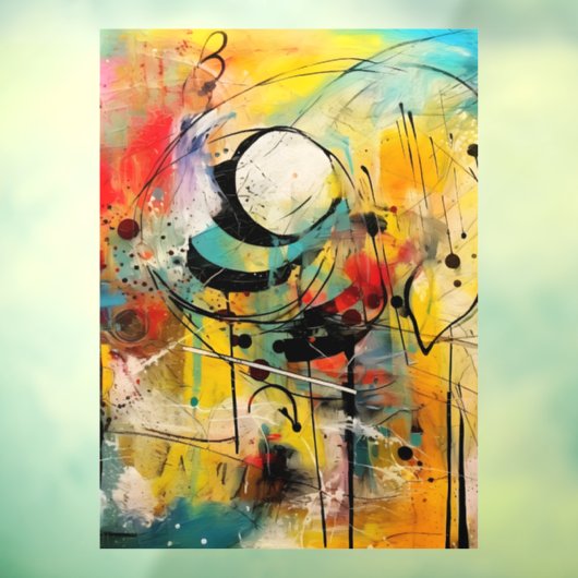 抽象芸術の鮮やか爆発的な色彩 ウィンドウサイン (シート3)