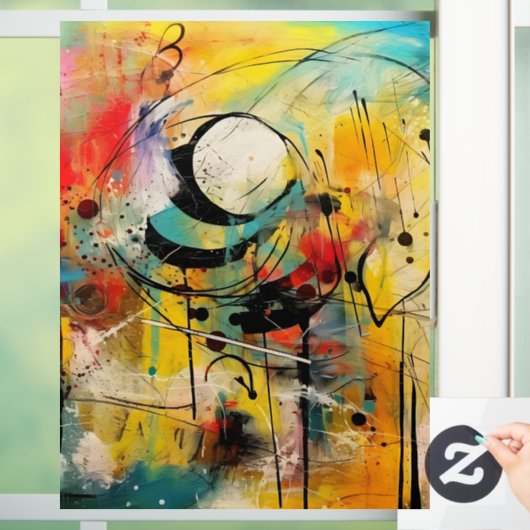 抽象芸術の鮮やか爆発的な色彩 ウィンドウサイン (ホーム)