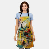 抽象芸術の鮮やか爆発的な色彩 エプロン (着用した状態)