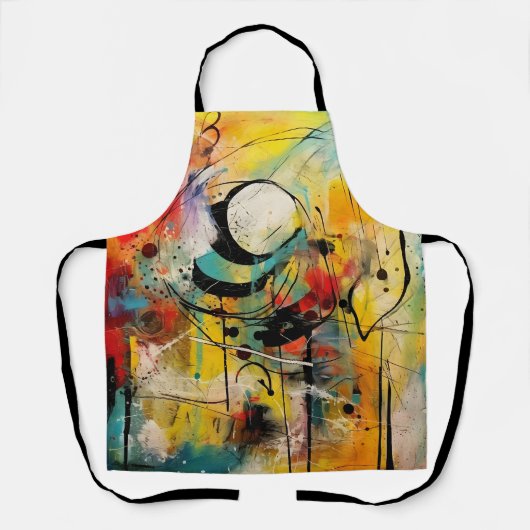 抽象芸術の鮮やか爆発的な色彩 エプロン (正面)