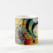 抽象芸術の鮮やか爆発的な色彩 コーヒーマグカップ (中央)