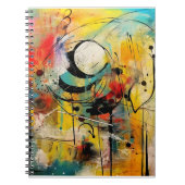 抽象芸術の鮮やか爆発的な色彩 ノートブック (正面)