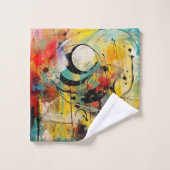 抽象芸術の鮮やか爆発的な色彩 バスタオルセット (ウォッシュタオル)