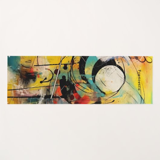 抽象芸術の鮮やか爆発的な色彩 ヨガマット (正面(横))