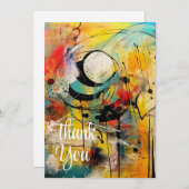 抽象芸術の鮮やか爆発的な色彩 招待状 (正面/裏面)