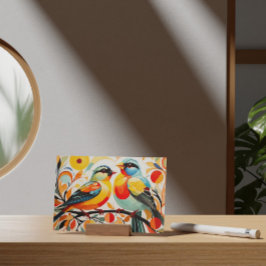 抽象芸術の鳥が枝に立っている ポストカード