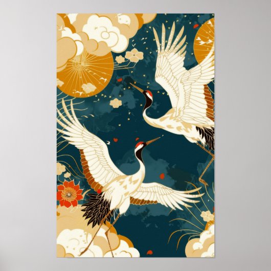 抽象芸術の黄色い背景ポスター ポスター (正面)