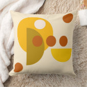 抽象芸術の黄色い茶色の丸い点 クッション (ブランケット)