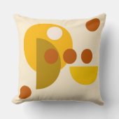抽象芸術の黄色い茶色の丸い点 クッション (正面)