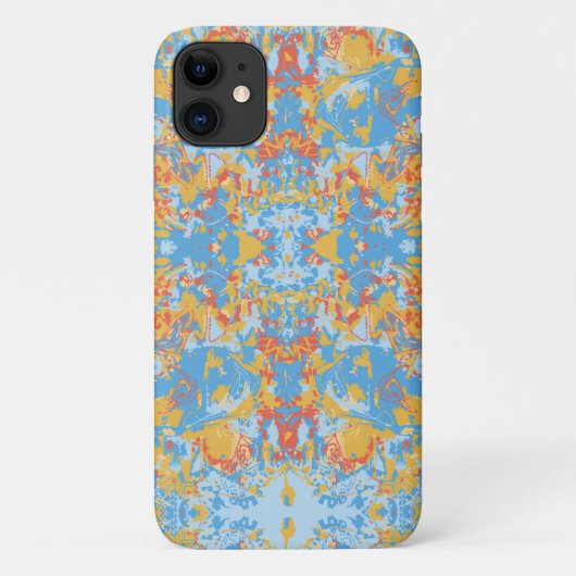 抽象芸術の黄色い青のパタ独占的ーン Case-Mate iPhoneケース (裏面)