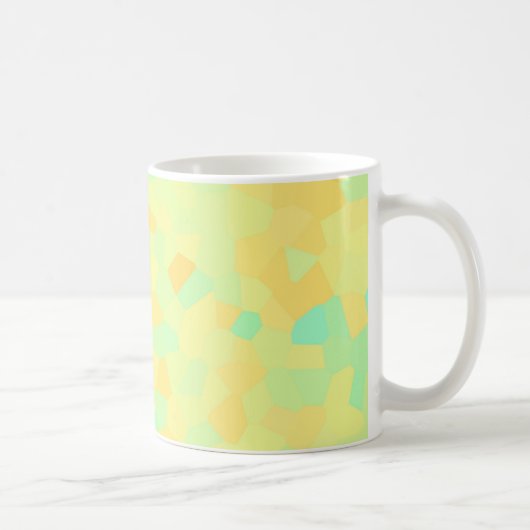 抽象芸術の黄色と緑の形 コーヒーマグカップ (右)