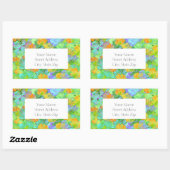 抽象芸術の黄色のオレンジケシのラベル 長方形シール (シート)