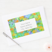 抽象芸術の黄色のオレンジケシのラベル 長方形シール (封筒)