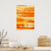 抽象芸術の黄色の背景(水色) ポスター (キッチン)