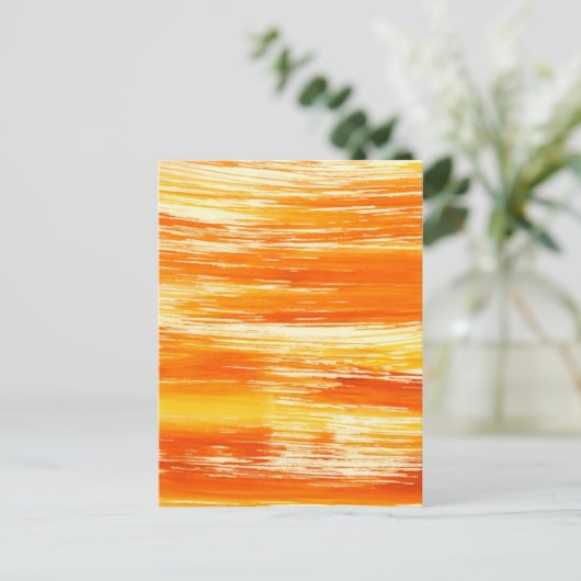 抽象芸術の黄色の背景(水色) ポストカード (スタンド正面)