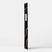 抽象芸術の黄金のパターンの黒と名前をカスタムする Case-Mate iPhoneケース (裏面 / 右)