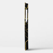 抽象芸術の黄金のパターンの黒と名前をカスタムする Case-Mate iPhoneケース (裏面 / 左)