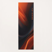 抽象芸術の黒いパターパーソナライズされたン名 ヨガマット (正面)