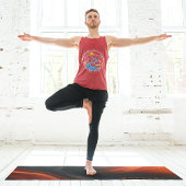 抽象芸術の黒いパターパーソナライズされたン名 ヨガマット