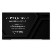 抽象芸術の黒い幾何学的パネル マグネット名刺 (正面)