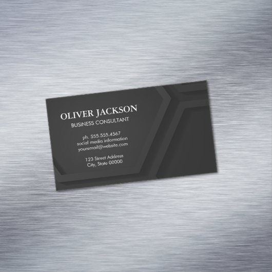 抽象芸術の黒い幾何学的パネル マグネット名刺 (インサイチュ)