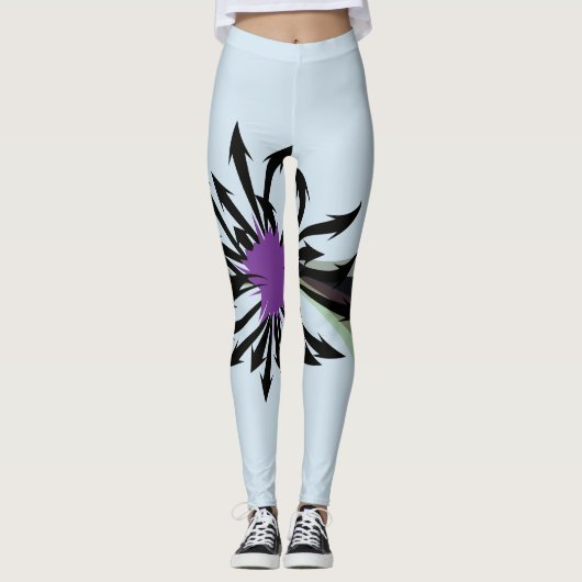 抽象芸術の黒い矢印レギンス レギンス (正面)